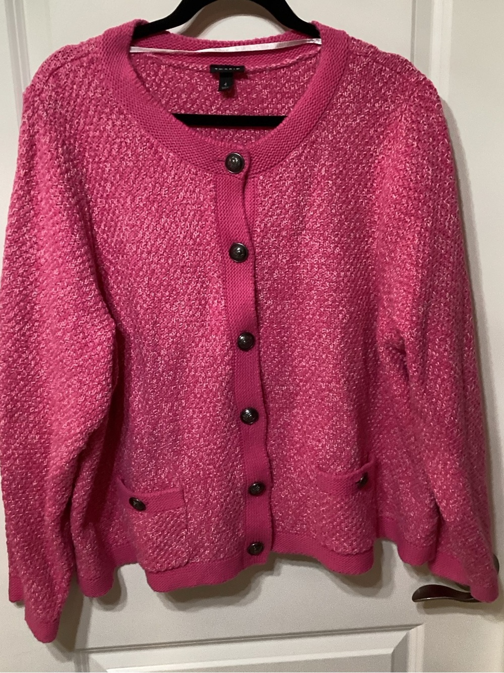 torrid Hot Pink Bouclé Button-Front Cardigan